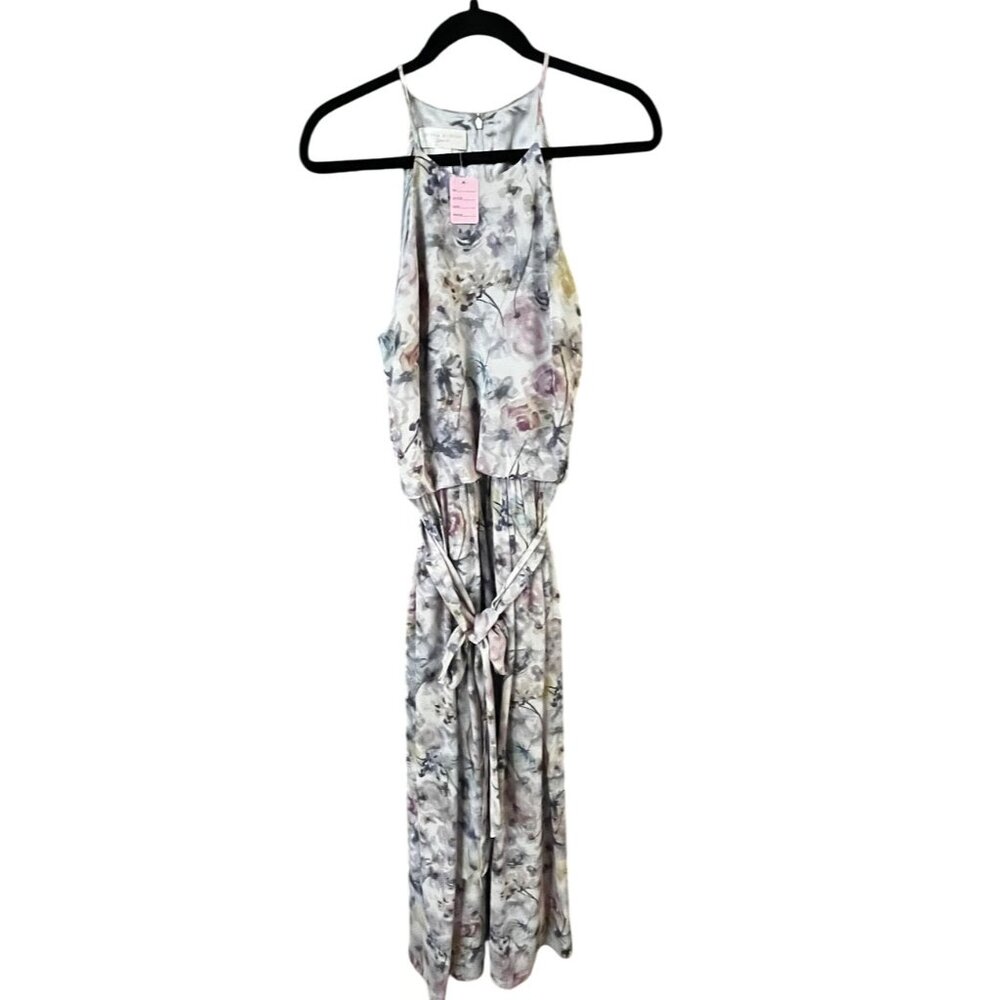 Anthropologie BHLDN Donna Morgan Alana watercolor floral halter top maxi gown 10 - Picture 3 of 9